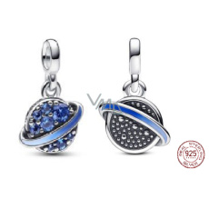 Charm Sterlingsilber 925 Planet Saturn - Mini-Medaillon, Anhänger für Armband Weltraum Charm Sterlingsilber 925 Planet Saturn - Mini-Medaillon, Anhänger für Armband Weltraum