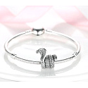 Charme Sterling Silber 925 Cobra Schlange, Perle auf Armband Tier