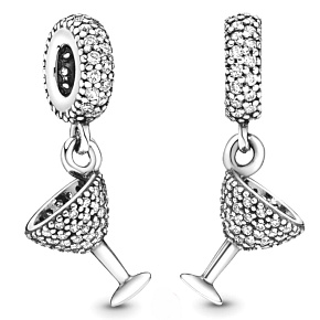 Charm Sterling Silber 925 Cocktailgläser - Celebration Time, Jahrestag Armband Anhänger