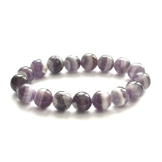 Amethyst Chevron Armband elastisch Naturstein, Kugel 12 mm / 16 - 17 cm, Stein der Könige und Bischöfe