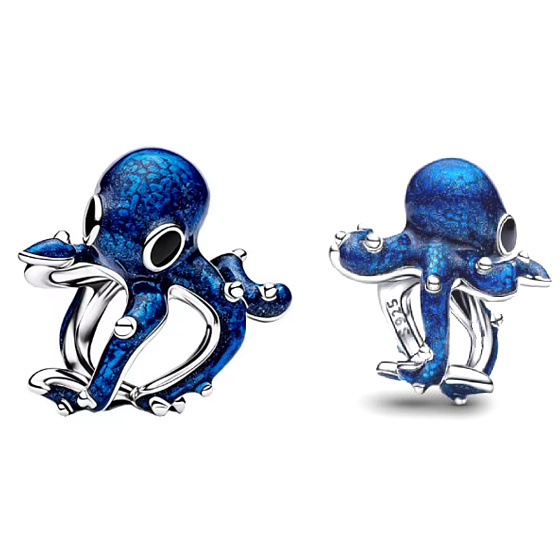 Charm Oktopus Midnight Blue – Symbol für Intelligenz, Geheimnis und Anpassungsfähigkeit, Anhänger für ein Armband Meer