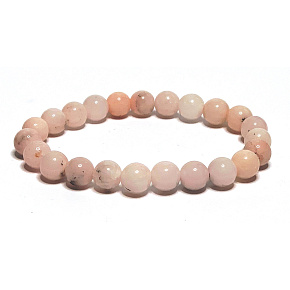 Opal rosa Armband elastischer Naturstein, Kugel 8 mm / 16-17 cm, Stein der Königin, Anziehung, weibliche Intuition und Schönheit
