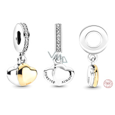 Sterling Silber 925 Linked Hearts - Herzen in totaler Harmonie, Liebesarmband-Anhänger Sterling Silber 925 Linked Hearts - Herzen in totaler Harmonie, Liebesarmband-Anhänger