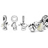 Charms Sterling Silber 925 Plüsch Baby Bär 3in1, Armband Anhänger Familie