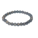 Bronzit-Armband elastischer Naturstein, Kugel 6 mm / 16 - 17 cm, hochschützender Stein