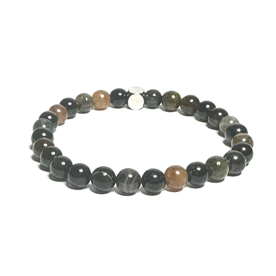 Turmalin dunkel Armband elastisch Naturstein, Kugel 6 mm / 16 - 17 cm, AAA Qualität, Hüter der guten Laune