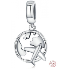Sterling Silber 925 Travel is Life - Flug durch die Welt, Reise-Anhänger-Armband Sterling Silber 925 Travel is Life - Flug durch die Welt, Reise-Anhänger-Armband