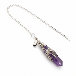 Amethystfarbenes siderisches Pendel ca. 5 cm mit Kette 20–25 cm | Intuition, Ruhe, Meditation und die Suche nach Antworten