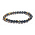 Tigerauge mehrfarbig dunkel Armband elastisch Naturstein, Kugel 6 mm / 16-17 cm, Stein der Sonne und Erde, bringt Glück und Reichtum
