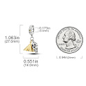 Sterling Silber 925 Ägypten Pyramide + Mumie, 2in1 Reisearmband Anhänger