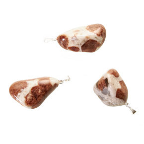 Granat Grosular Matrix Troml Anhänger Naturstein, 2,2 - 3 cm, 1 Stück, Stein des Feuers, der Liebe