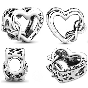 Charme Sterling Silber 925 Herz und Unendlichkeit Love You Mum, Perle auf Armband Familie