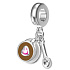 Charme Sterling Silber 925 Kaffeetasse und Löffel 2in1, Essen und Trinken Armband Anhänger