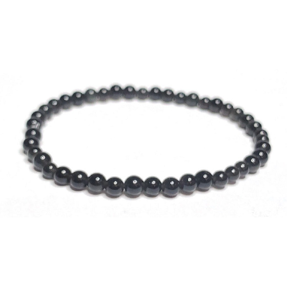 Obsidian náramek elastický přírodní kámen záchrany