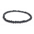 Obsidian Armband elastisch Naturstein, Kugel 4 mm / 16-17 cm, Rettungsstein