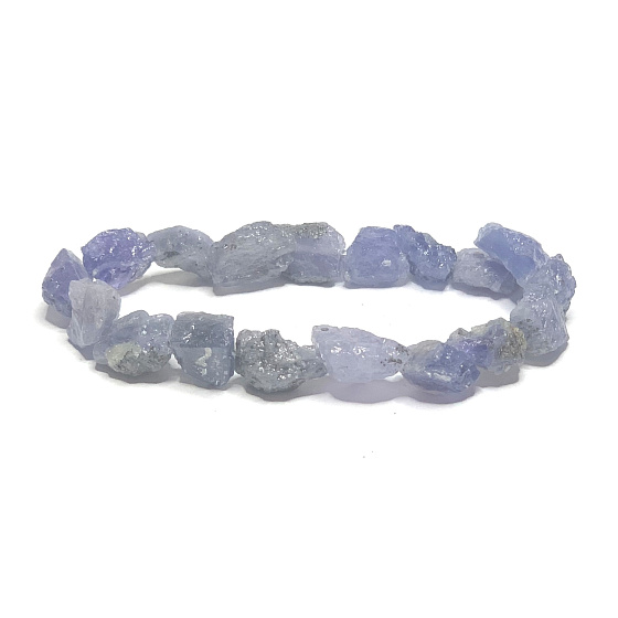 Tansanit Armband elastisch Naturstein aus Steinen 7 - 9 mm / 16 - 17 cm
