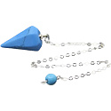 Tyrkenit blaues Pendel 2,5 cm + 18 cm Kette mit Perle, Stein der jungen Leute, die ein Lebensziel suchen