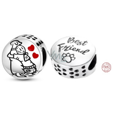 Sterling Silber 925 Hund Freund - für immer, Haustier-Armband Perle Sterling Silber 925 Hund Freund - für immer, Haustier-Armband Perle