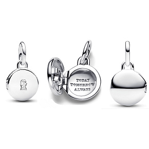 Charme Sterling Silber 925 Medaillon Schlüssel, Anhänger Armband Liebe