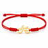 Die Kraft der Farben – Gemeinsam unterwegs – rotes Armband mit Fahrrad in Goldfarbe
