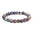 Jaspis / Regalit Imperial Meeressediment türkis lila Armband elastisch gemischtes Mineral, Kugel 8 mm / 16 - 17 cm