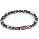 Magnetarmband multicolor elastisch Naturstein, Kugel 6 mm / 16 - 17 cm