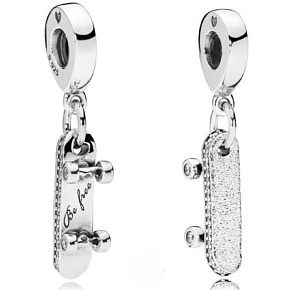 Charme Sterling Silber 925 Skateboard, Anhänger am Armband Sport
