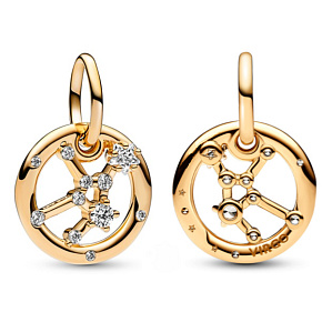 Charms Sterling Silber 925 vergoldet Sternzeichen Jungfrau, Anhänger Armband