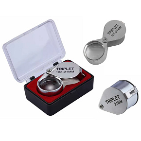 Lupa kapesní skládací zvětšení 10 x zvětšení 21 mm