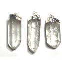 Kristallspike in Metall Anhänger Naturstein 3,5 - 4,5 cm 1 Stück, Steinchen