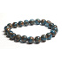 Jaspis Cloisonné Blau Armband elastisch Naturstein, Kugel 8 mm / 16 - 17 cm