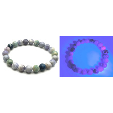 Hackmanit Armband elastisch Naturstein, Perle 8 mm / 16 - 17 cm, AAA Qualität, Stein innere Umwandlung