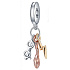 Sterling Silber 925 Harry Potter - Brille, Nimbus 2000 und Blitz, 3in1-Anhänger-Armband