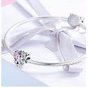 Charme Sterling Silber 925 Poetische Blumen Herz Perle auf Armband Liebe