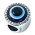 Charm Sterling Silber 925 Griechisch blaues Auge, Schutzamulett, Perle auf Armband Symbol