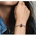 Charme Sterling Silber 925 Game of Thrones Eis und Feuer Drache, doppelte Muranoglasperle auf Armband, Film