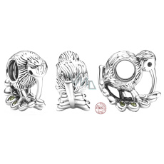 Charm Sterling Silber 925 Kiwi und Farn, Neuseeland-Symbol, Perle auf Reise-Armband Charm Sterling Silber 925 Kiwi und Farn, Neuseeland-Symbol, Perle auf Reise-Armband