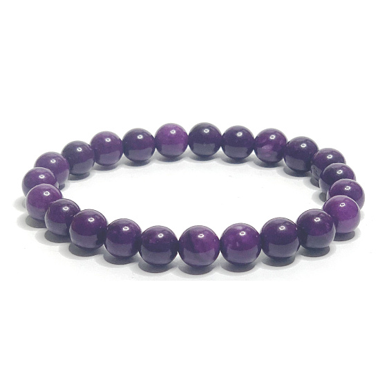 Sugilit Armband elastisch Naturstein, Kugel 8 mm / 16 - 17 cm, Liebesstein