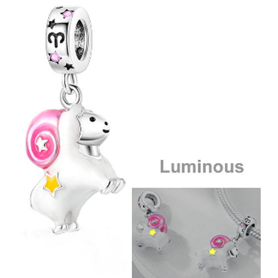 Sterling Silber 925 Luminous - Tierkreiszeichen Widder, Armband-Anhänger