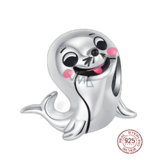 Charme Sterling Silber 925 Seelöwe, Perle am Armband Tier