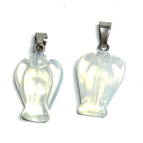 Opalit Engel Schutzengel Anhänger Kunststein handgeschliffen 2 - 2,2 cm, Stein der Wünsche und der Hoffnung