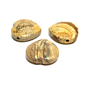 Jaspis Bild Herz gebohrt Anhänger Naturstein 30 mm, Stein der positiven Energie Jaspis Bild Herz gebohrt Anhänger Naturstein 30 mm, Stein der positiven Energie