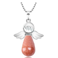 Goldstein goldener Engel-Anhänger 4,2 x 3 cm, Stein des Ehrgeizes Goldstein goldener Engel-Anhänger 4,2 x 3 cm, Stein des Ehrgeizes