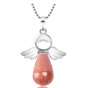 Goldstein goldener Engel-Anhänger 4,2 x 3 cm, Stein des Ehrgeizes Goldstein goldener Engel-Anhänger 4,2 x 3 cm, Stein des Ehrgeizes