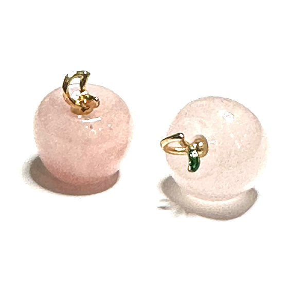 Rosenapfel-Anhänger, Naturstein 2,7 x 15 mm, Stein der Liebe