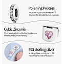 Sterling Silber 925 Airpods Kopfhörer mit rosa Herz, 2in1-Anhänger Armband Interessen