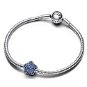 Charme Sterling Silber 925 Stern Pfau blau, Perle für Armband Universum