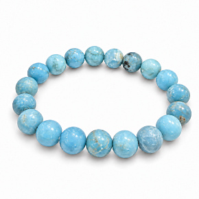 Larimar-Armband elastisch, Naturstein, Kugel 9–10 mm / 16–17 cm, Ruhe – Frieden – Ausgeglichenheit