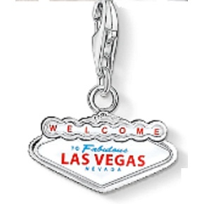 Charm Sterling Silber 925 Las Vegas, Karabinerhaken Anhänger auf Reise-Armband