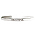 Edelstahlarmband silber mit Gravur Schöne, offene Manschette, 4 mm